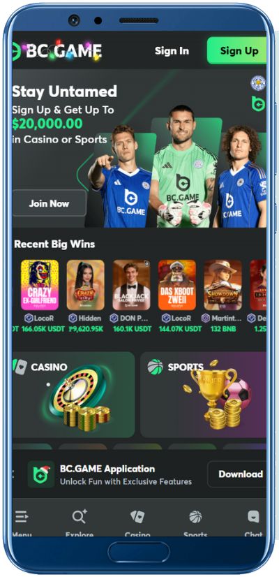 BC.Game Casino Mobile App Shot