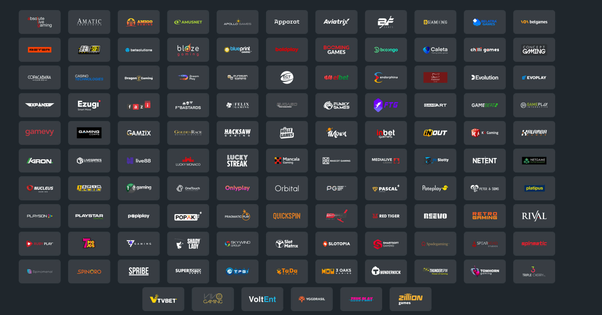 Evobet Casino Game Providers