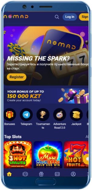 Nomad Casino Mobile App Shot