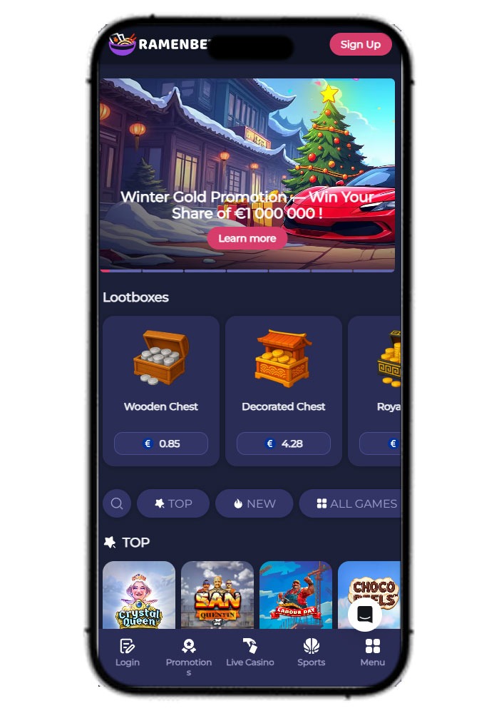 Ramenbet Casino Mobile Shot